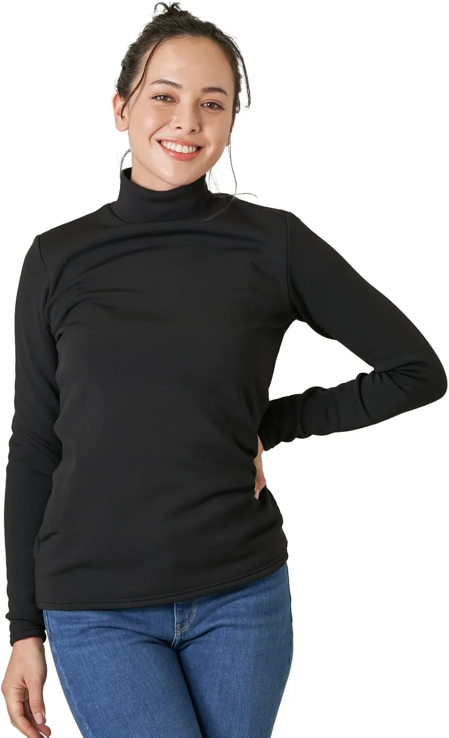 LAPASA Women Thermal Shirt Crewneck Mock Neck Turtleneck Base Layer Fleece Top Thermoflux Lightweight Midweight Heavyweight