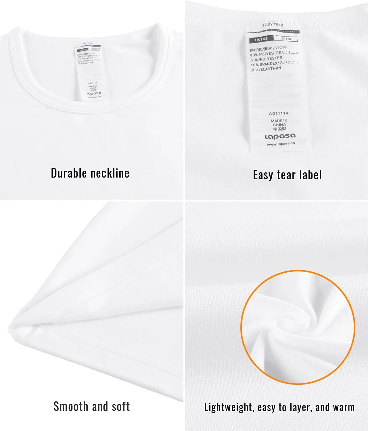 LAPASA Women Thermal Shirt Crewneck Mock Neck Turtleneck Base Layer Fleece Top Thermoflux Lightweight Midweight Heavyweight