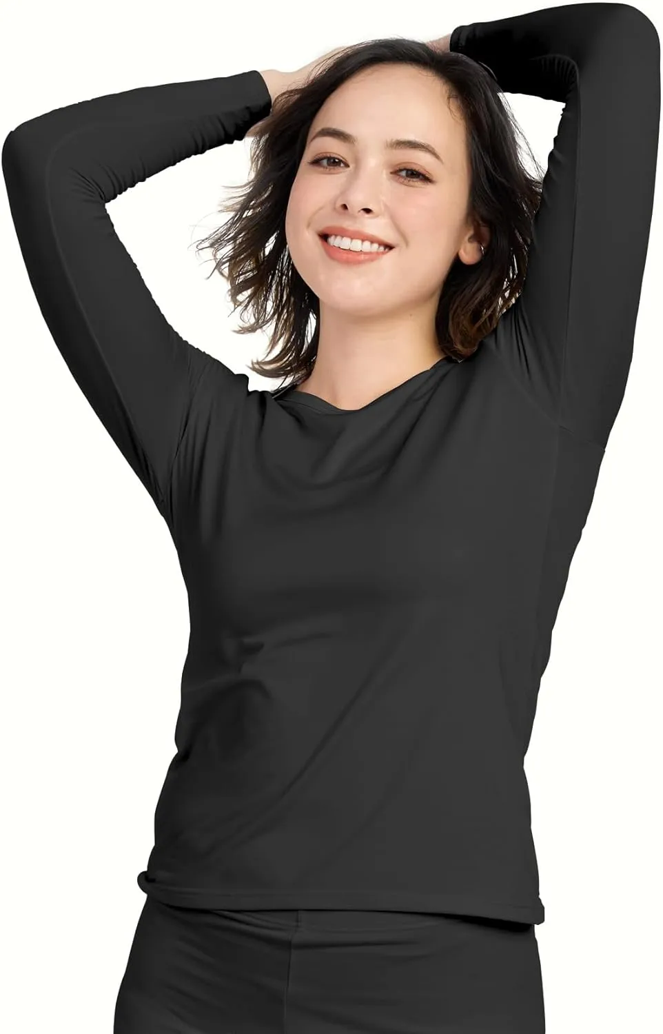 LAPASA Women Thermal Shirt Crewneck Mock Neck Turtleneck Base Layer Fleece Top Thermoflux Lightweight Midweight Heavyweight