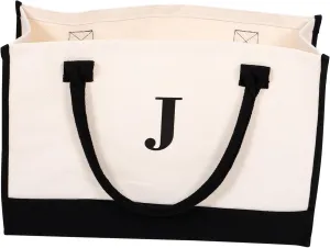 Large Capacity Canvas Tote Bag Unique Letter Print Beach Shopping Bag Outdoor Handbag for Friends