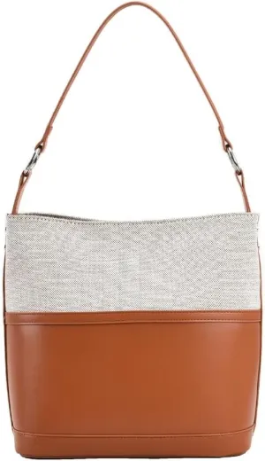 Large Capacity Shoulder Bags for Women Ladies Bag Contrast Color Bucket Bag PU Leather Handbag