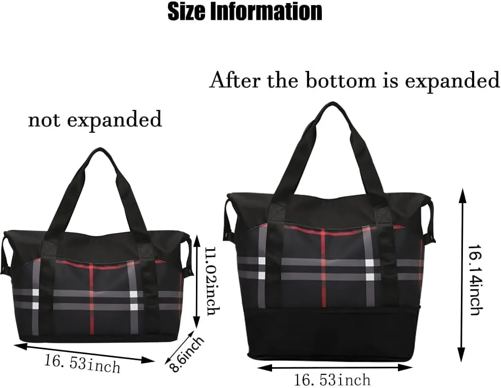 Large Capacity Travel Luggage Bag, Women's Tote Bag to Carry Airplane Fits Under Seat, Men's Short Business Carry-on Sports Gym Dry and Wet Separation BagElegant Coffee