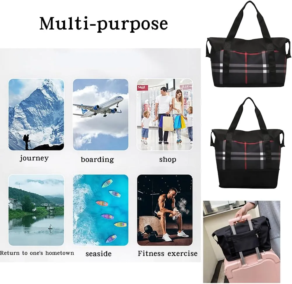 Large Capacity Travel Luggage Bag, Women's Tote Bag to Carry Airplane Fits Under Seat, Men's Short Business Carry-on Sports Gym Dry and Wet Separation BagElegant Coffee