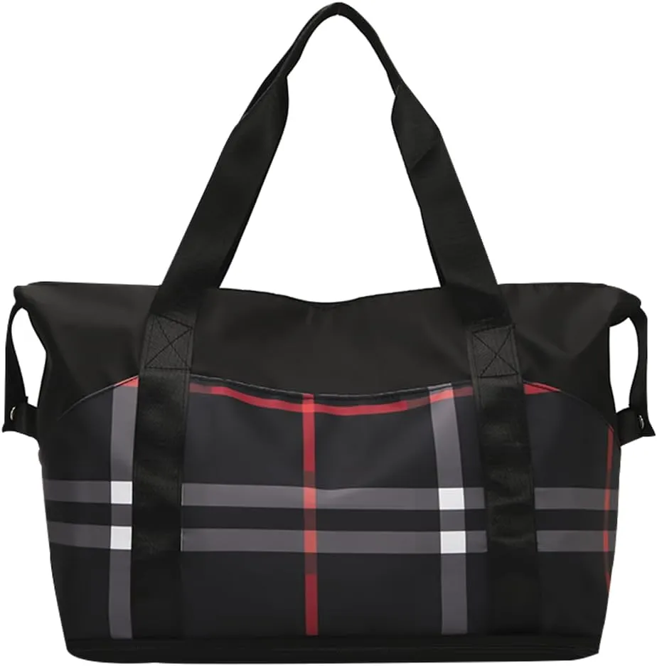 Large Capacity Travel Luggage Bag, Women's Tote Bag to Carry Airplane Fits Under Seat, Men's Short Business Carry-on Sports Gym Dry and Wet Separation BagElegant Coffee