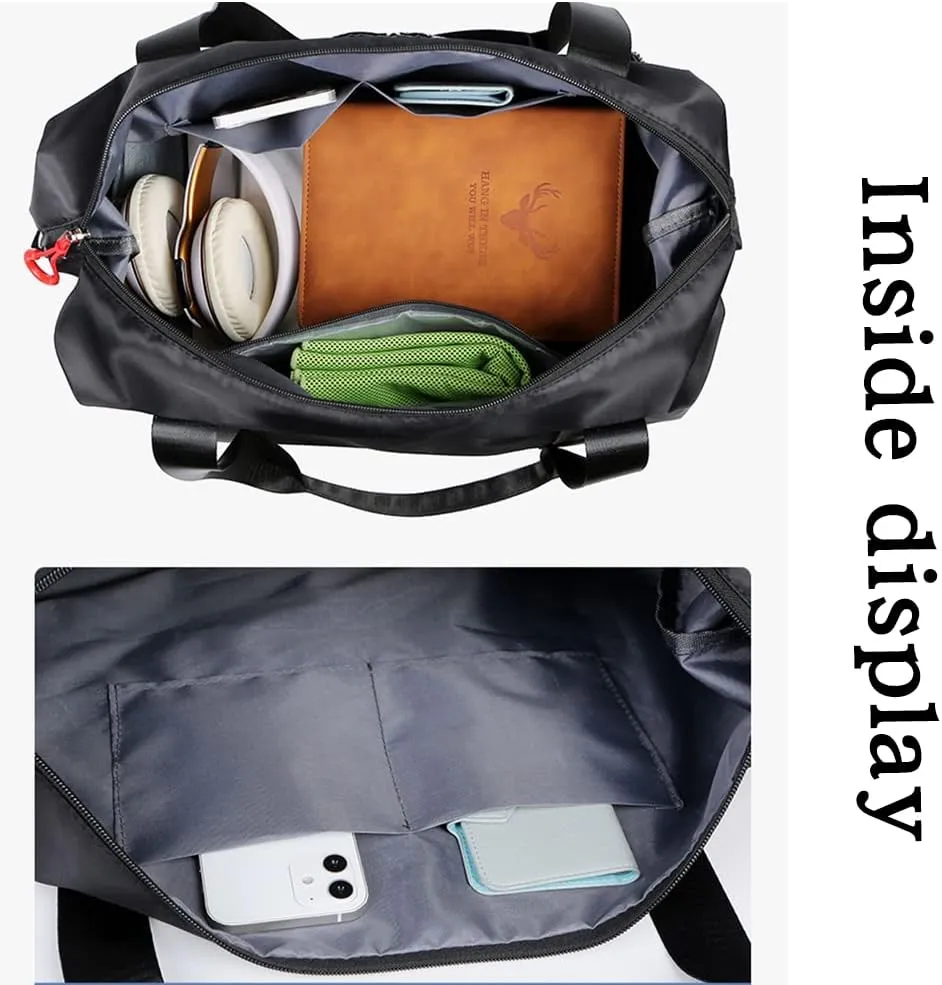 Large Capacity Travel Luggage Bag, Women's Tote Bag to Carry Airplane Fits Under Seat, Men's Short Business Carry-on Sports Gym Dry and Wet Separation BagElegant Coffee