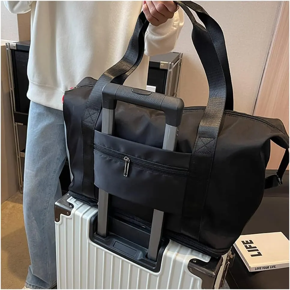 Large Capacity Travel Luggage Bag, Women's Tote Bag to Carry Airplane Fits Under Seat, Men's Short Business Carry-on Sports Gym Dry and Wet Separation BagElegant Coffee