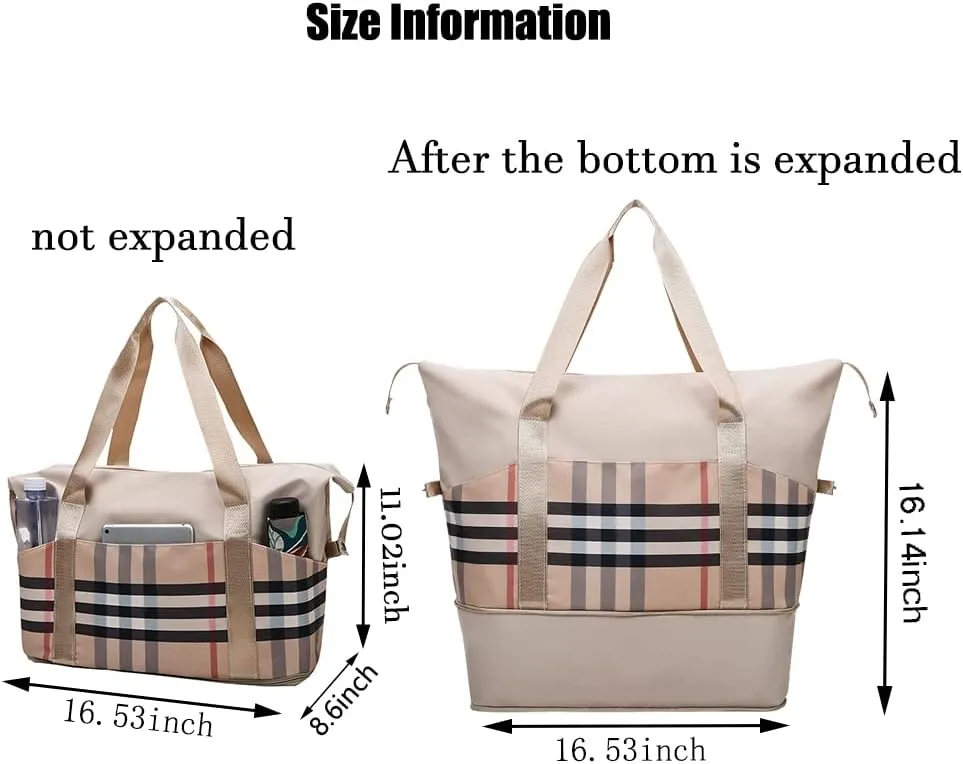 Large Capacity Travel Luggage Bag, Women's Tote Bag to Carry Airplane Fits Under Seat, Men's Short Business Carry-on Sports Gym Dry and Wet Separation BagTrend Red