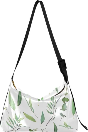 Leafy Leaf Leaves Hobo Leather Purses for Women Women's Large Purse Unique Animal Print Single Shoulder Purse