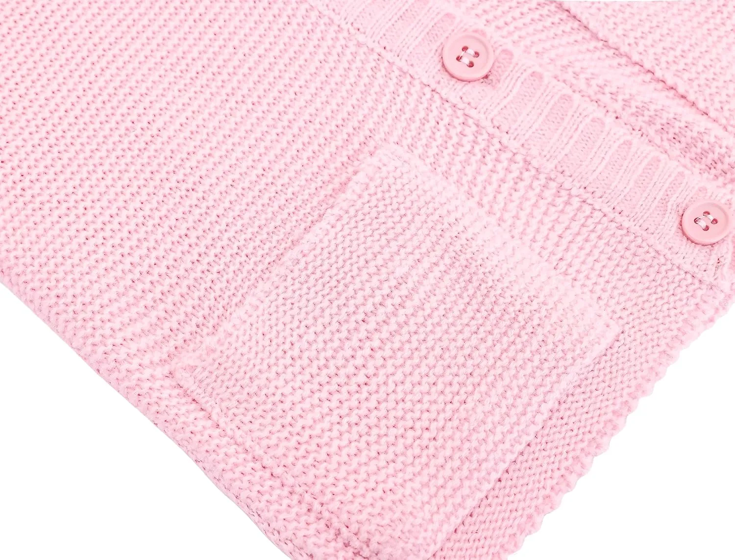 Lilax Baby Girls' Hooded Cardigan, Soft Knit Ribbed Button Closure Sweater