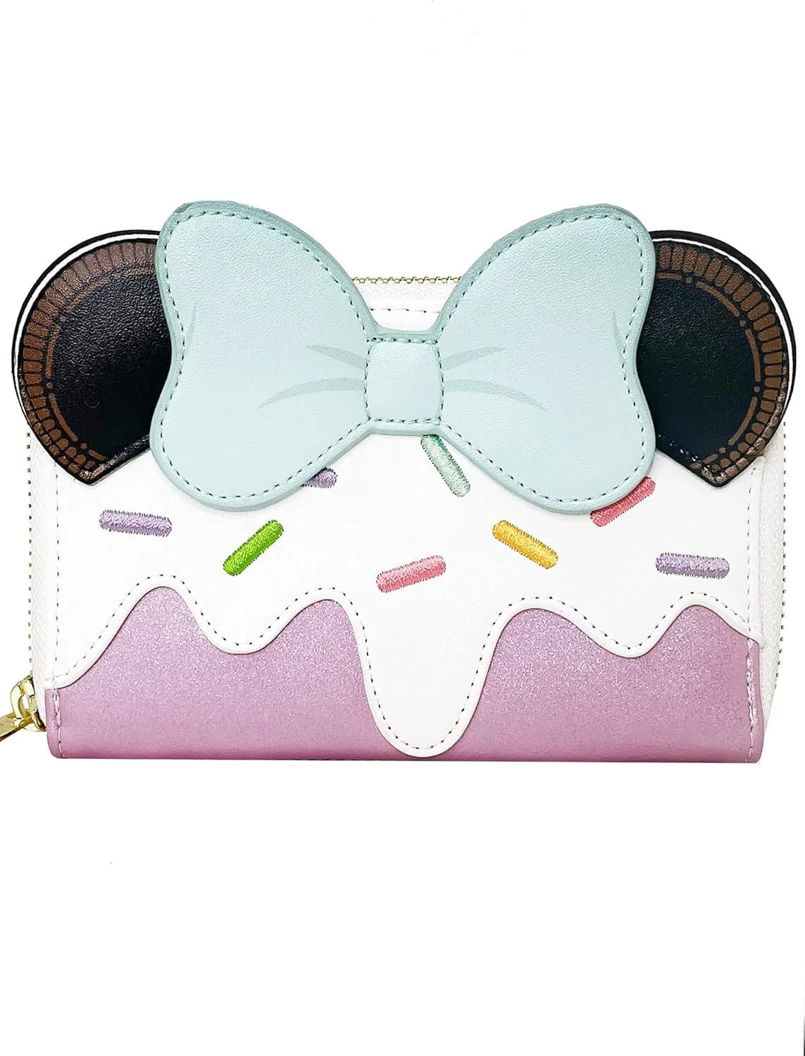 Loungefly X LASR Exclusive Disney Frosted Minnie Ice Cream Zip Wallet - Fashion Cosplay Disneybound Cute Wallets