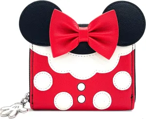 Loungefly X LASR Exclusive Disney Minnie Mouse Dress Zip Wallet - Fashion Cosplay Disneybound Cute Wallets