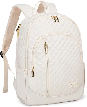 LOVEVOOK Laptop Backpack for Women,17 Inch Work Business Travel College Anti Theft Backpacks,Large Capacity Commute Bags Purses,Fashion Quilted Computer Backpack for Nurse Women Teacher