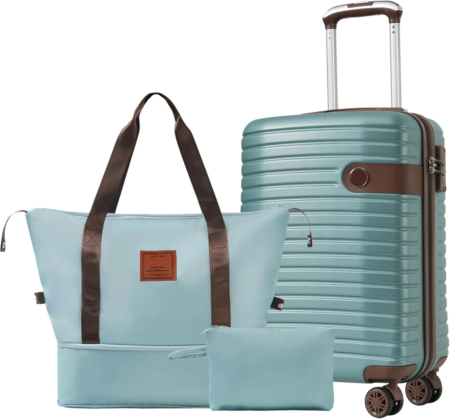 Luggage Sets 3 Piece Carry on Luggage 22x14x9 Airline Approved,Lightweight Hardshell ABS Suitcases with Wheels,20 inch (Blue)