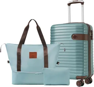 Luggage Sets 3 Piece Carry on Luggage 22x14x9 Airline Approved,Lightweight Hardshell ABS Suitcases with Wheels,20 inch (Blue)