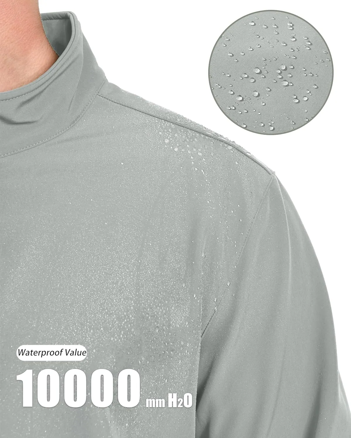 MAGCOMSEN Men's Fleece Lined Softshell Jacket Waterproof Windbreaker Rain Jacket for Tactical Hiking
