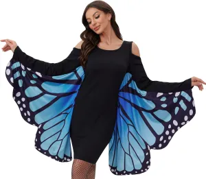 Maisolly Women's Cold Shoulder Halloween Butterfly Wings Costume Dress