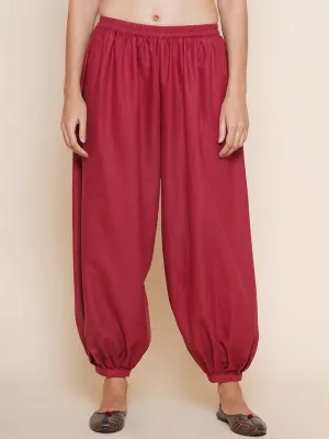 Maroon Pleated Trousers