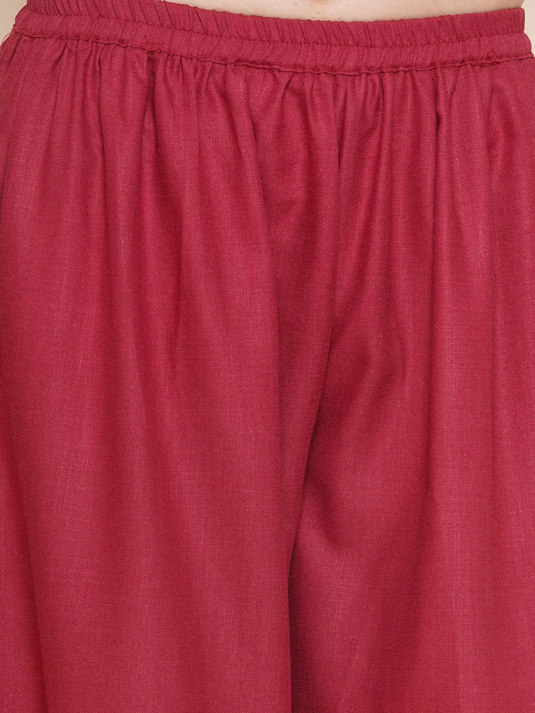 Maroon Pleated Trousers