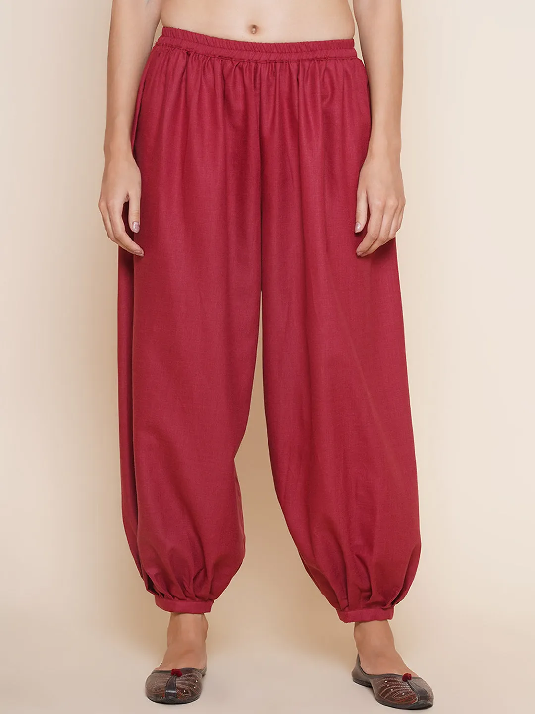Maroon Pleated Trousers
