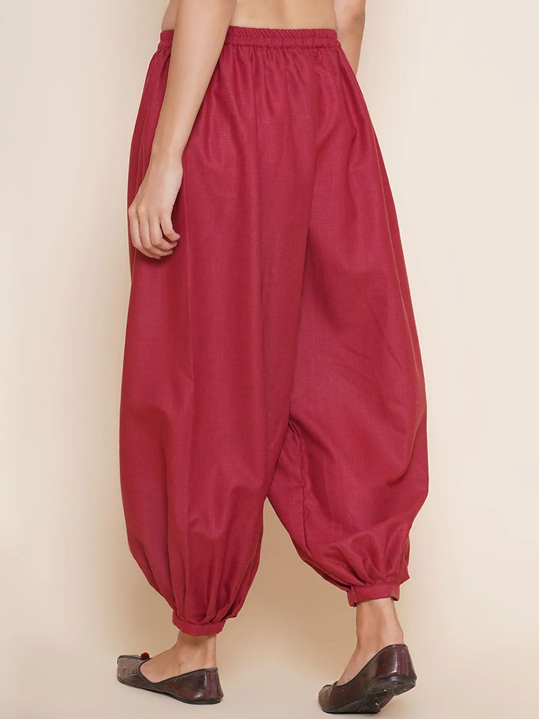 Maroon Pleated Trousers