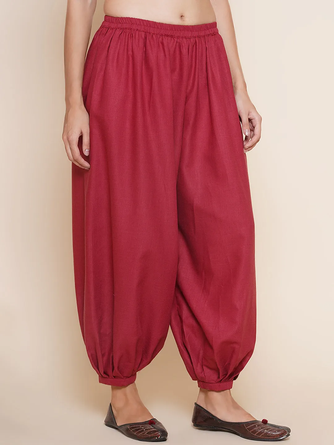 Maroon Pleated Trousers