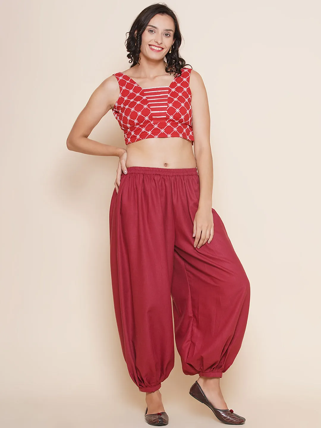 Maroon Pleated Trousers