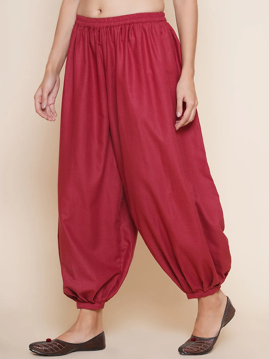 Maroon Pleated Trousers