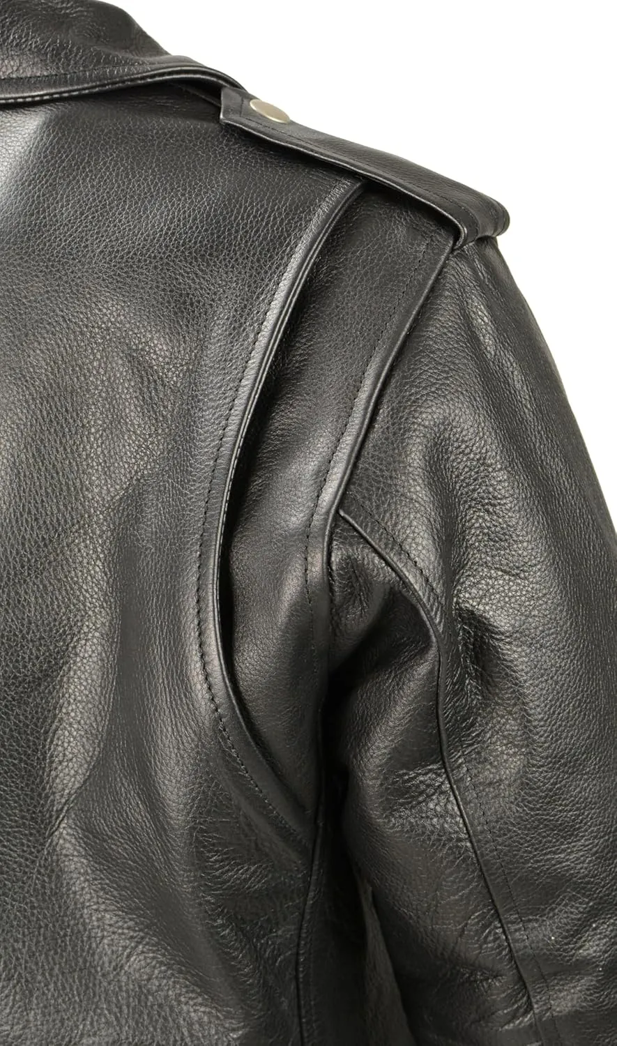 Milwaukee Leather Women's Classic Biker Jacket LKL2701 Half Belt for Easy Adjustment