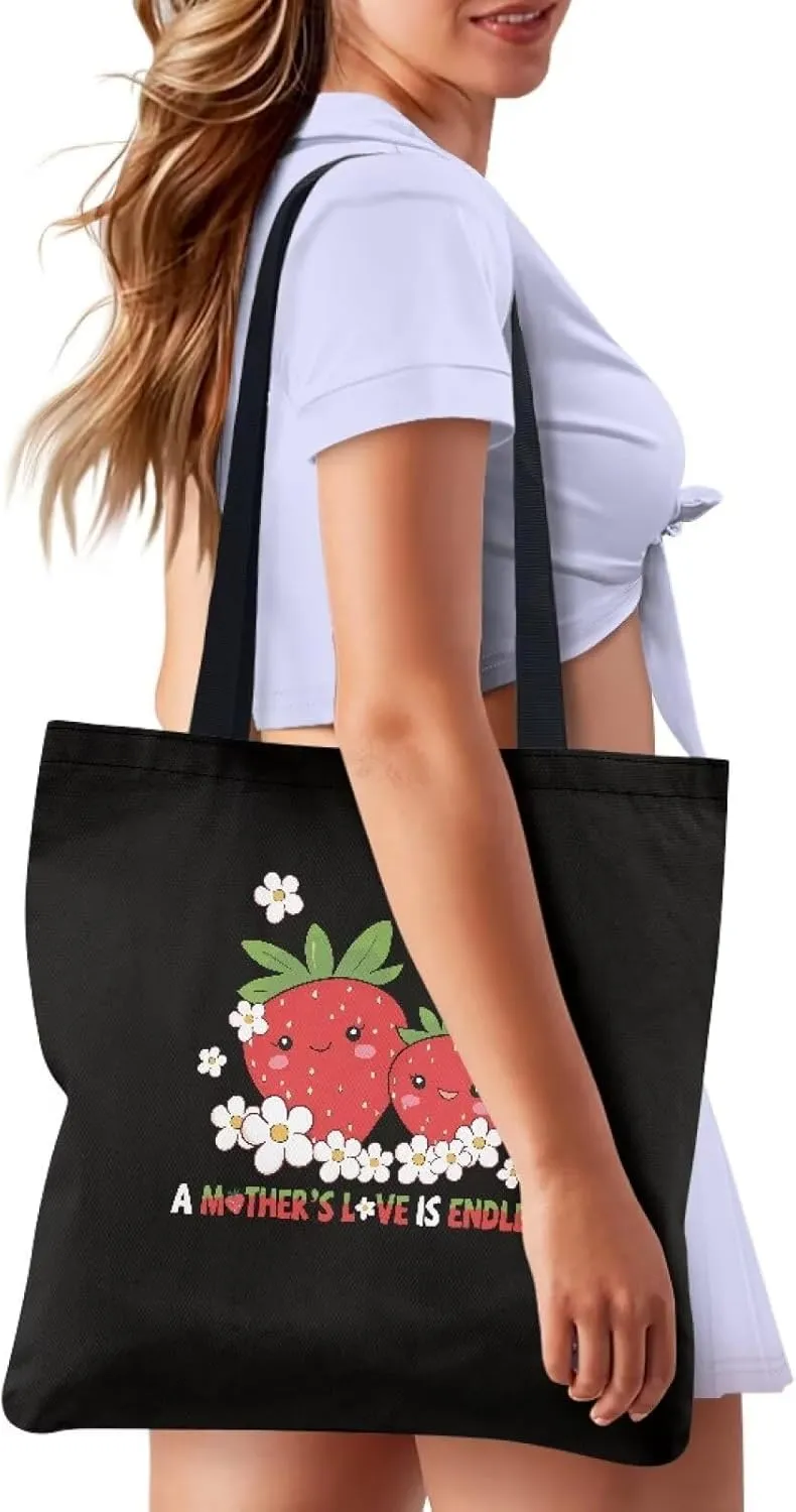Mother's Day Tote BagReusable Handbag with Festive Mother's Day Artfor Shopping Sports Beach