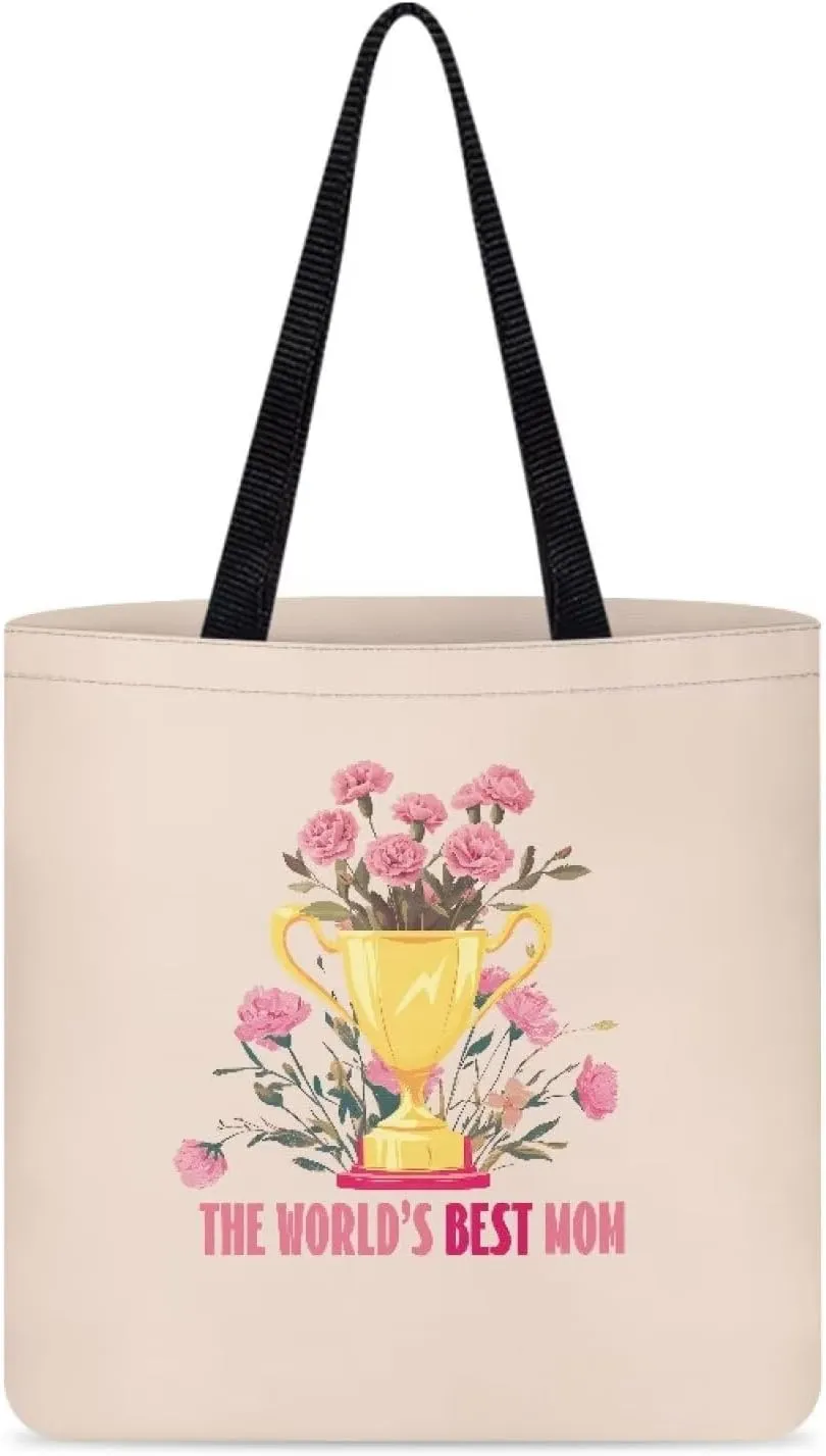Mother's Day Tote BagReusable Handbag with Festive Mother's Day Artfor Shopping Sports Beach