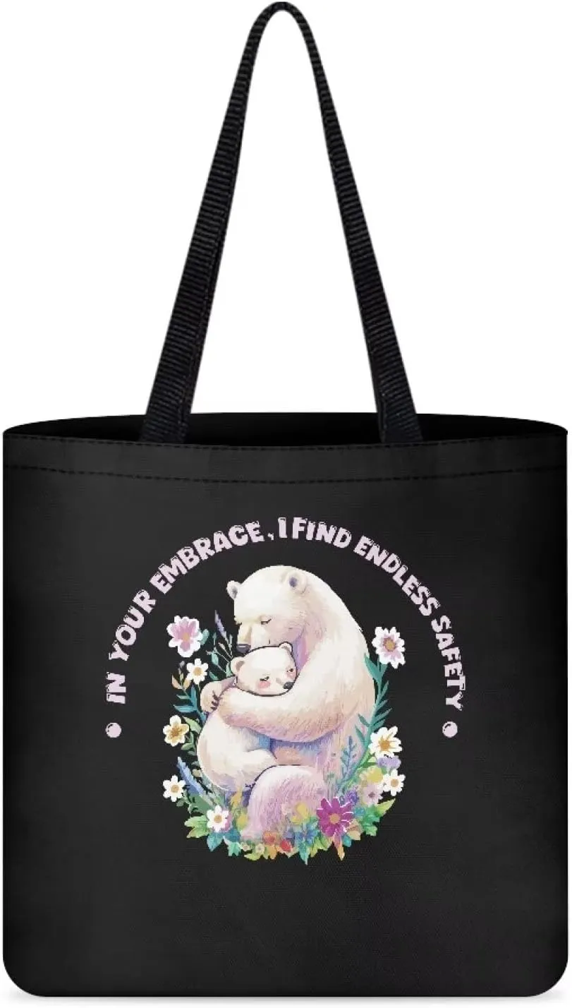 Mother's Day Tote BagReusable Handbag with Festive Mother's Day Artfor Shopping Sports Beach