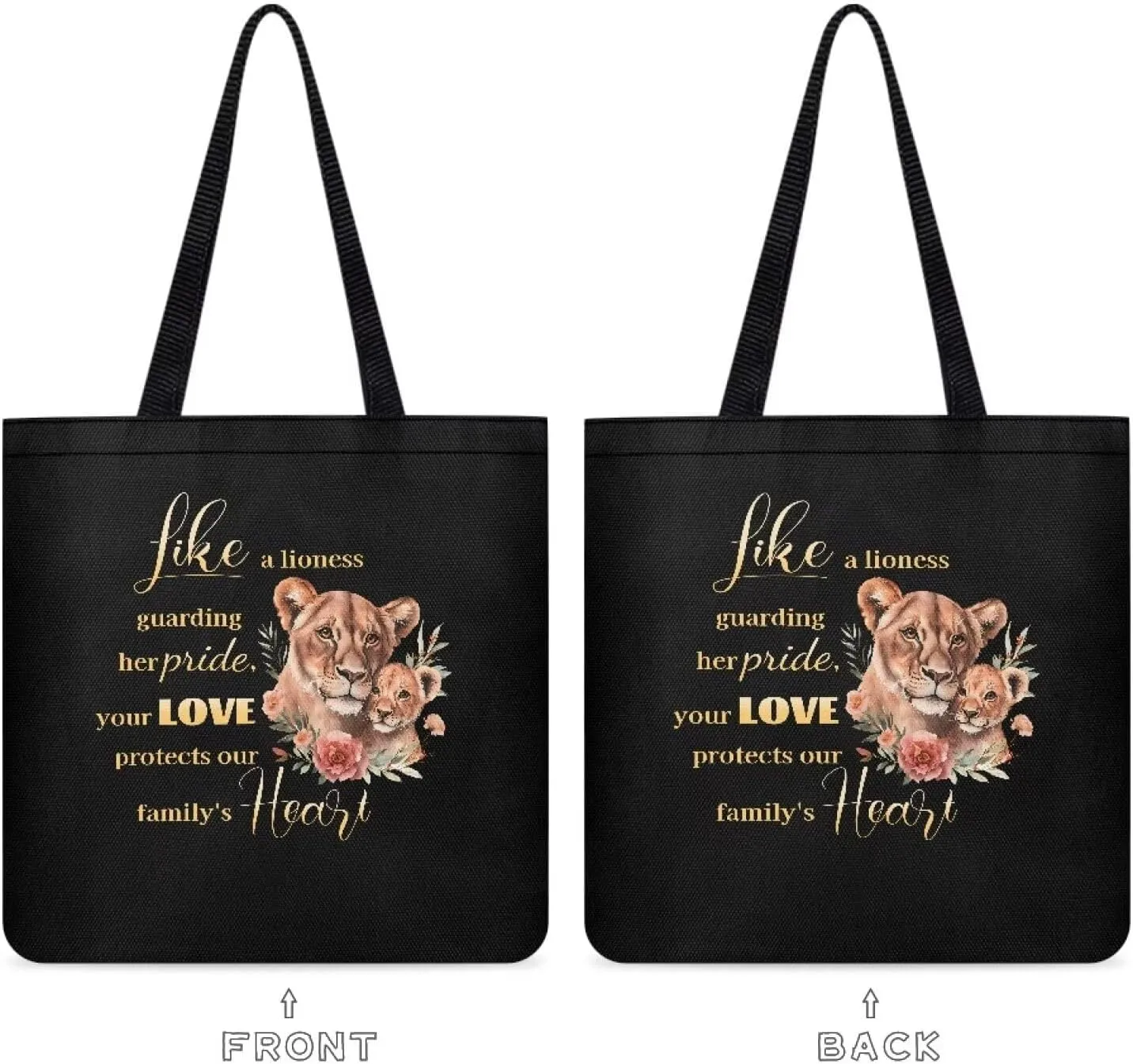 Mother's Day Tote BagReusable Handbag with Festive Mother's Day Artfor Shopping Sports Beach