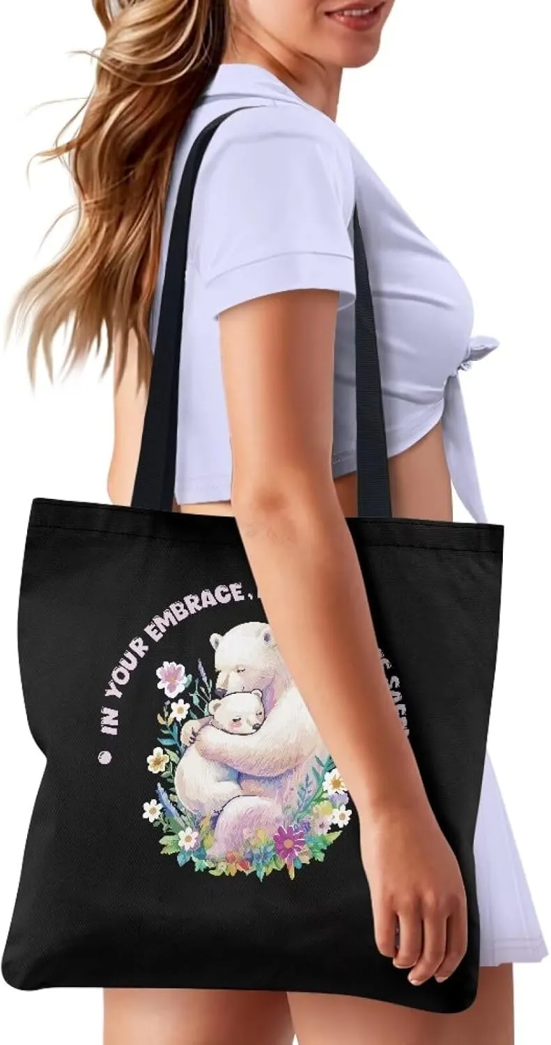 Mother's Day Tote BagReusable Handbag with Festive Mother's Day Artfor Shopping Sports Beach