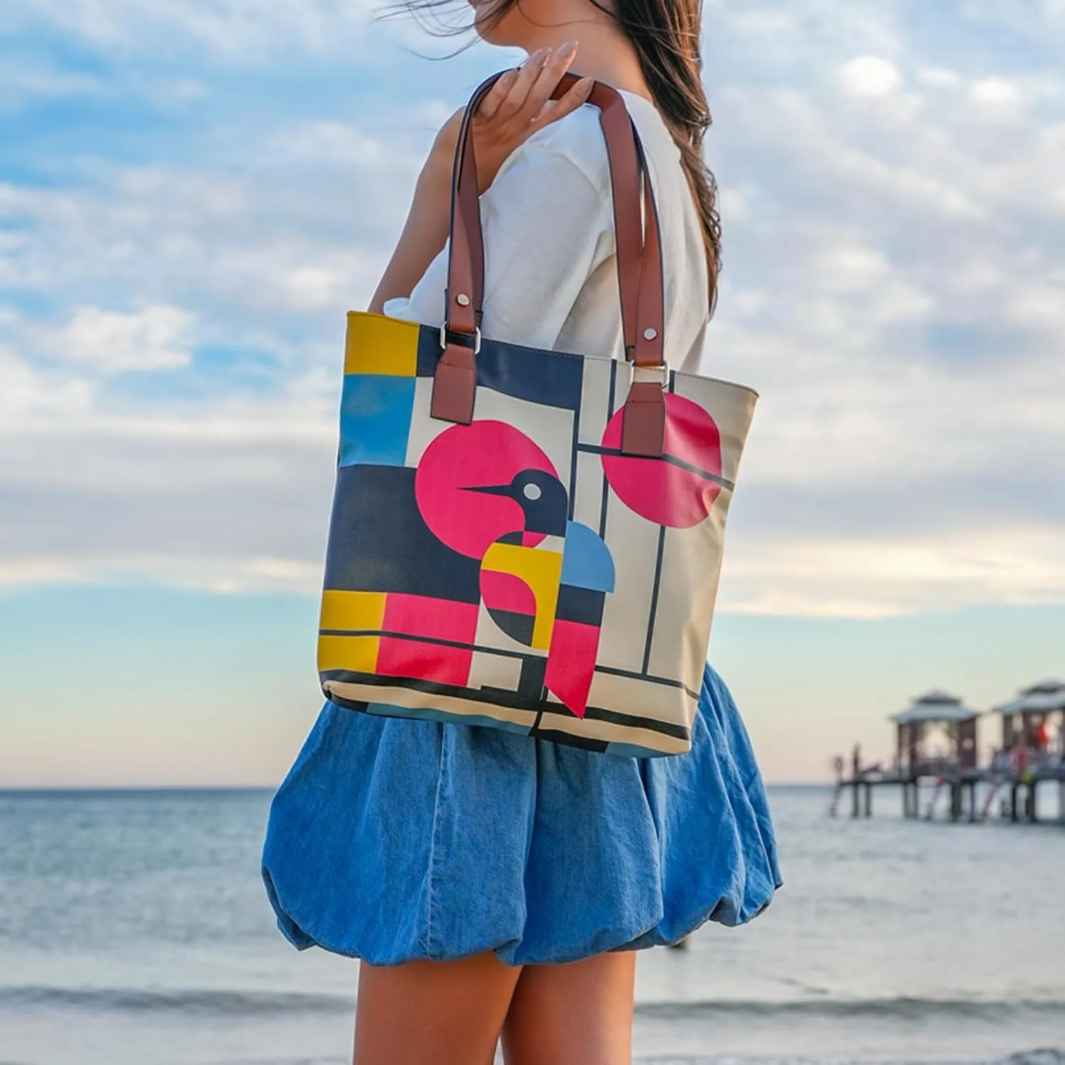 Multi Pocket Shoulder Bags for Women - Vegan Leather and Unique Design Handmade Womens Bags