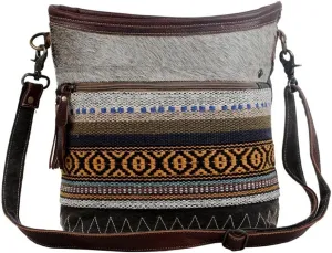 Myra Bag Adaptable Shoulder Bag UpcycledCotton & Cowhide LeatherS-2864