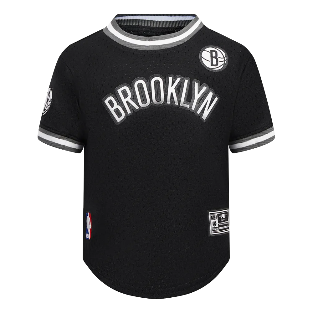 NBA BROOKLYN NETS CLASSIC TODDLER BOYS SHORT SLEEVE MESH TEE (BLACK/GRAY)