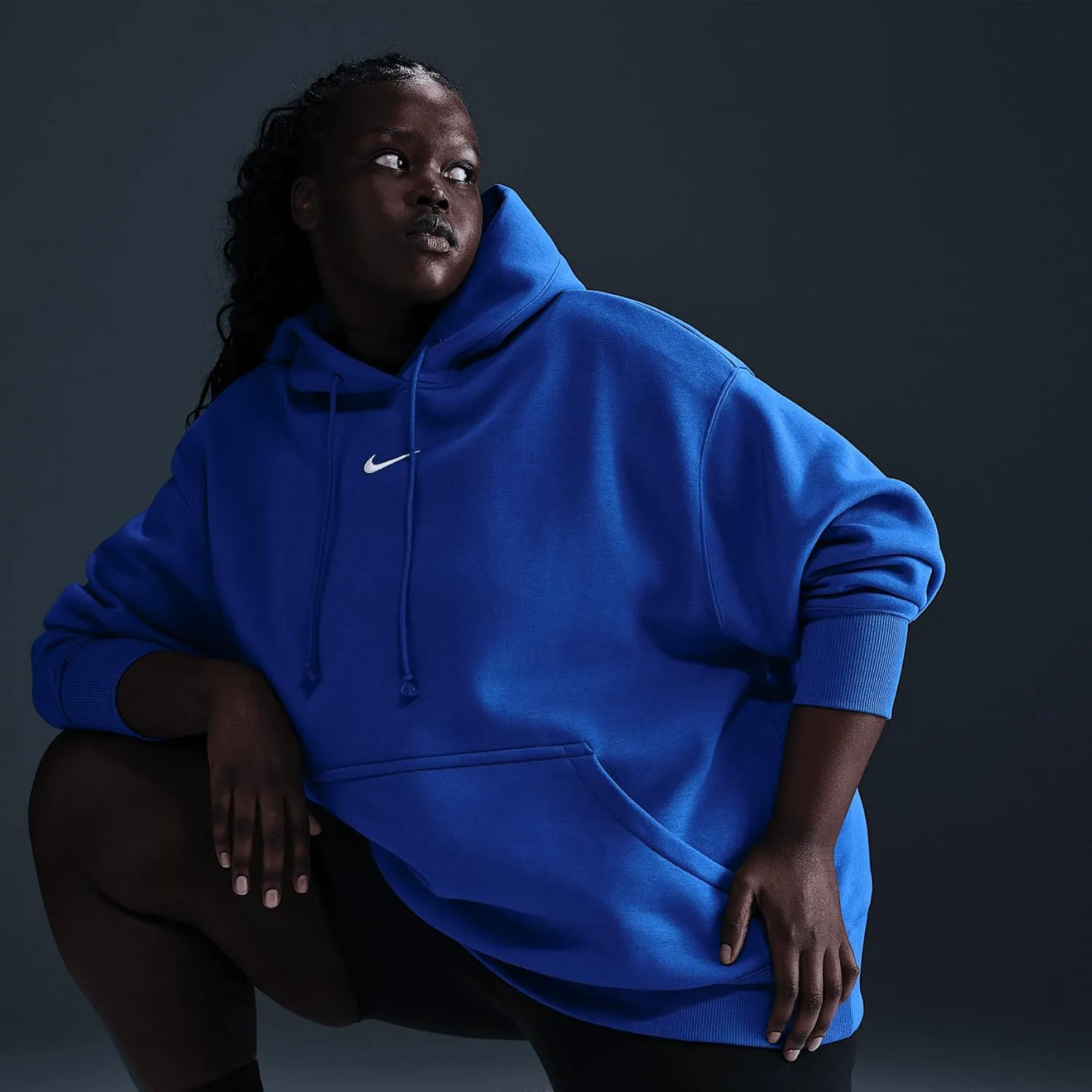 Nike Sportswear Phoenix Fleece Women's Oversized Pullover Hoodie (Plus Size) (DV4984-480, Game Royal/Sail)