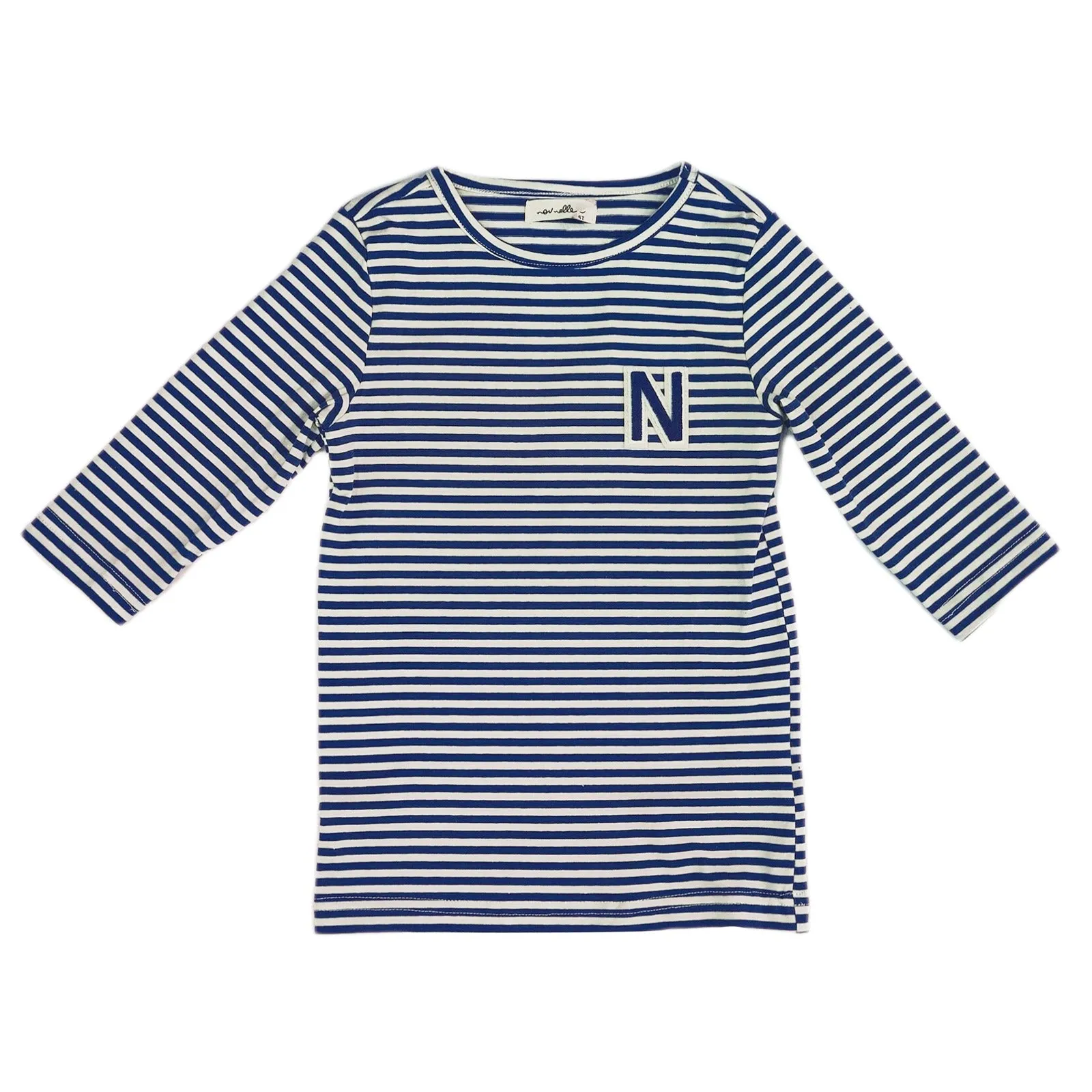 Nou Nelle N-Striped Tee Blue 3/4 Sleeve