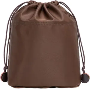 Nylon Casual Bag Organizer Insert for Bucket Bag, Drawstring, Shoulder, Crossbody Bag. Medium, Black