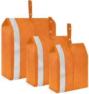 Orange Solid Color Packing Cubes Set of 3, Lightweight Travel Luggage Organizers Foldable Bags for Easy Packing and Organization