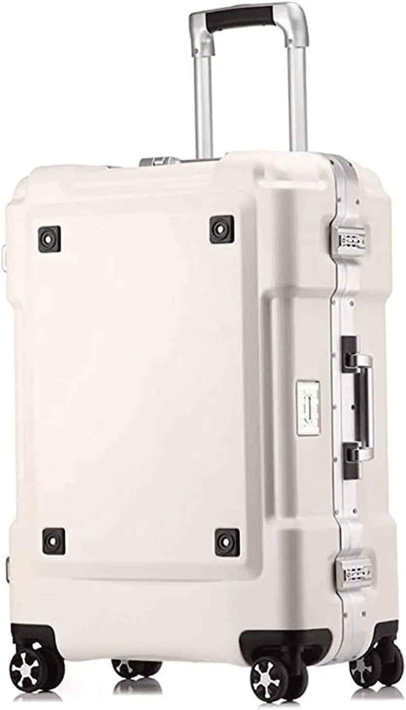 portable Luggage Expandable Suitcases Thick Double-wheel Luggage Large-capacity Hard Shell Suitcases With Wheels Lightweight Carry On Luggage exquisite (White)
