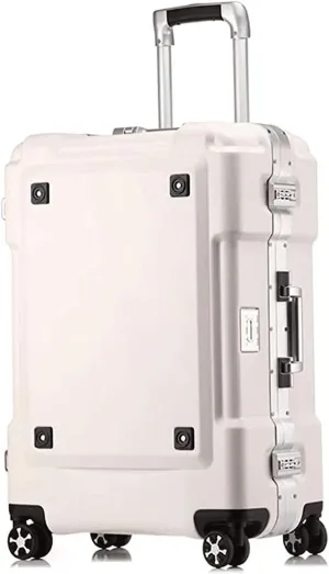 portable Luggage Expandable Suitcases Thick Double-wheel Luggage Large-capacity Hard Shell Suitcases With Wheels Lightweight Carry On Luggage exquisite (White)