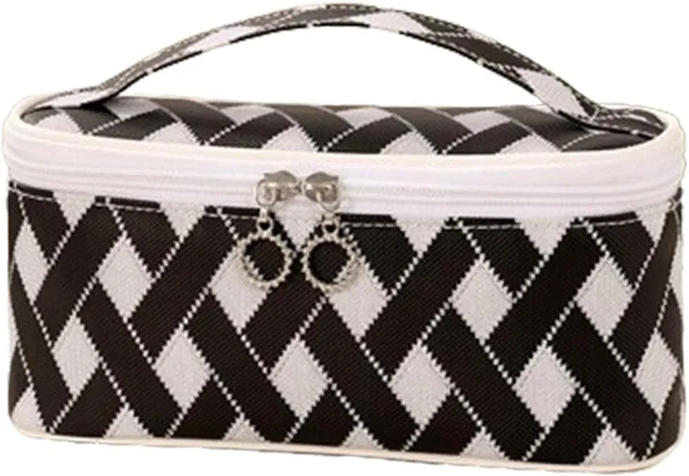 Portable Makeup Bag With Large StoragExquisite And High End Travel Storage Box Wash Bag Home Waterproof Toiletry Bag (black)