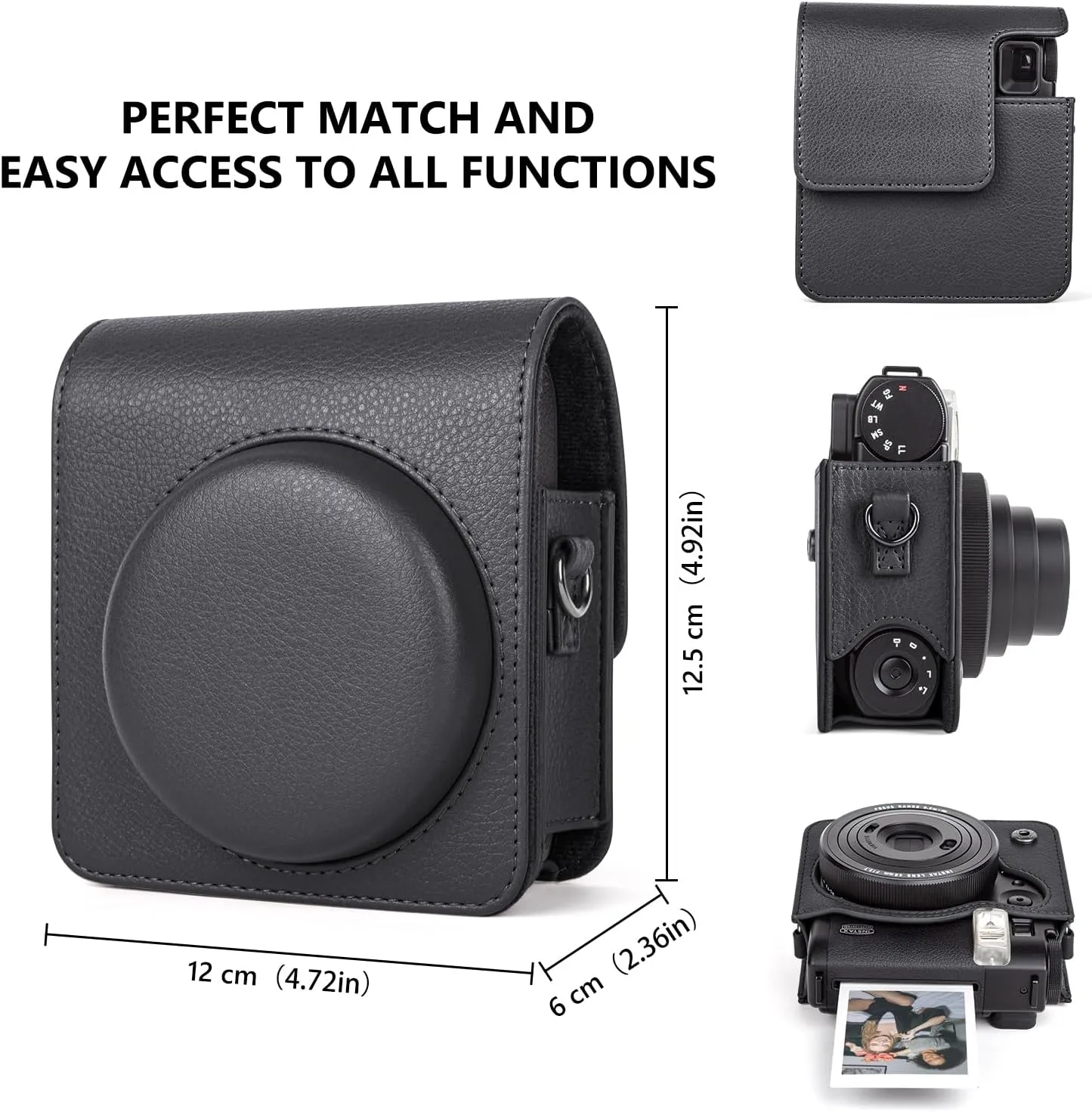Protective Carry Case Compatible with Fujifilm Instax Mini 99 Instant Camera, Instax Mini 99 Retro Case/Cover with Adjustable Strap - Black
