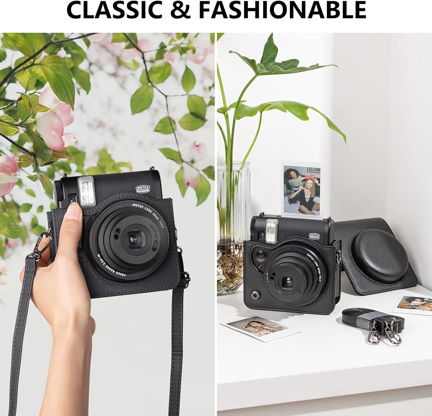 Protective Carry Case Compatible with Fujifilm Instax Mini 99 Instant Camera, Instax Mini 99 Retro Case/Cover with Adjustable Strap - Black