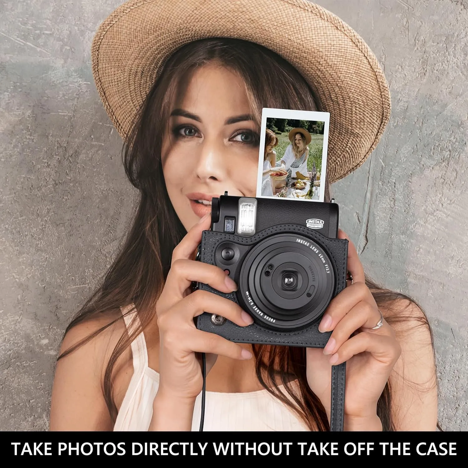 Protective Carry Case Compatible with Fujifilm Instax Mini 99 Instant Camera, Instax Mini 99 Retro Case/Cover with Adjustable Strap - Black