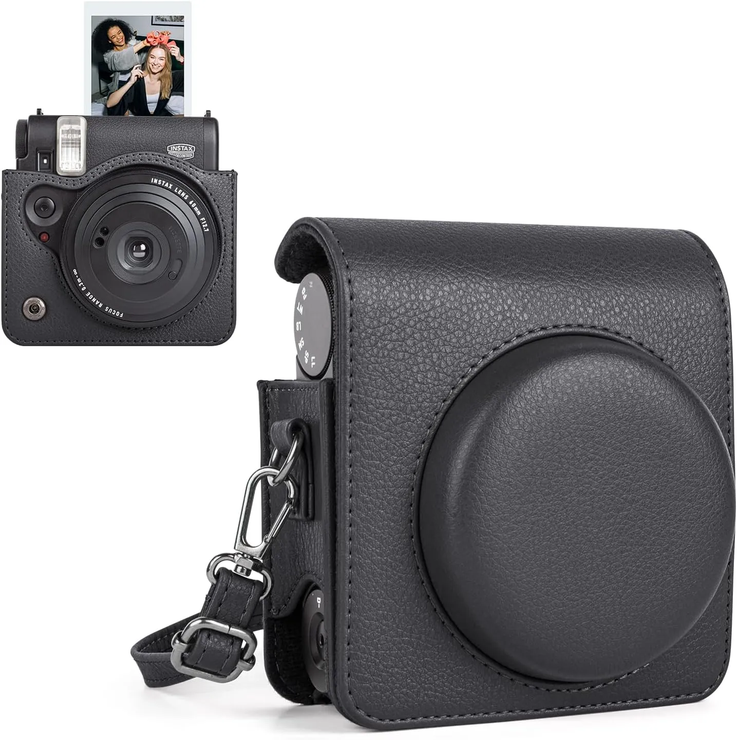 Protective Carry Case Compatible with Fujifilm Instax Mini 99 Instant Camera, Instax Mini 99 Retro Case/Cover with Adjustable Strap - Black