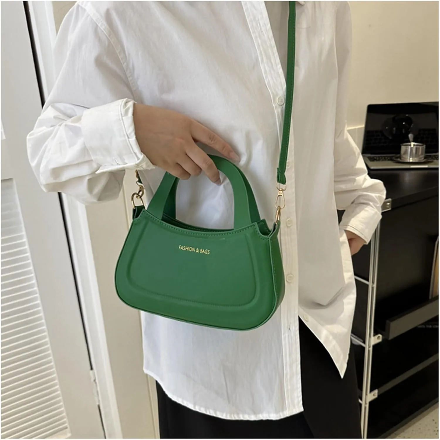 PU Leather Ladies Satchel Tote Bag Shoulder Bags Handbags for Women Evening Bag for Work Travel (Black)