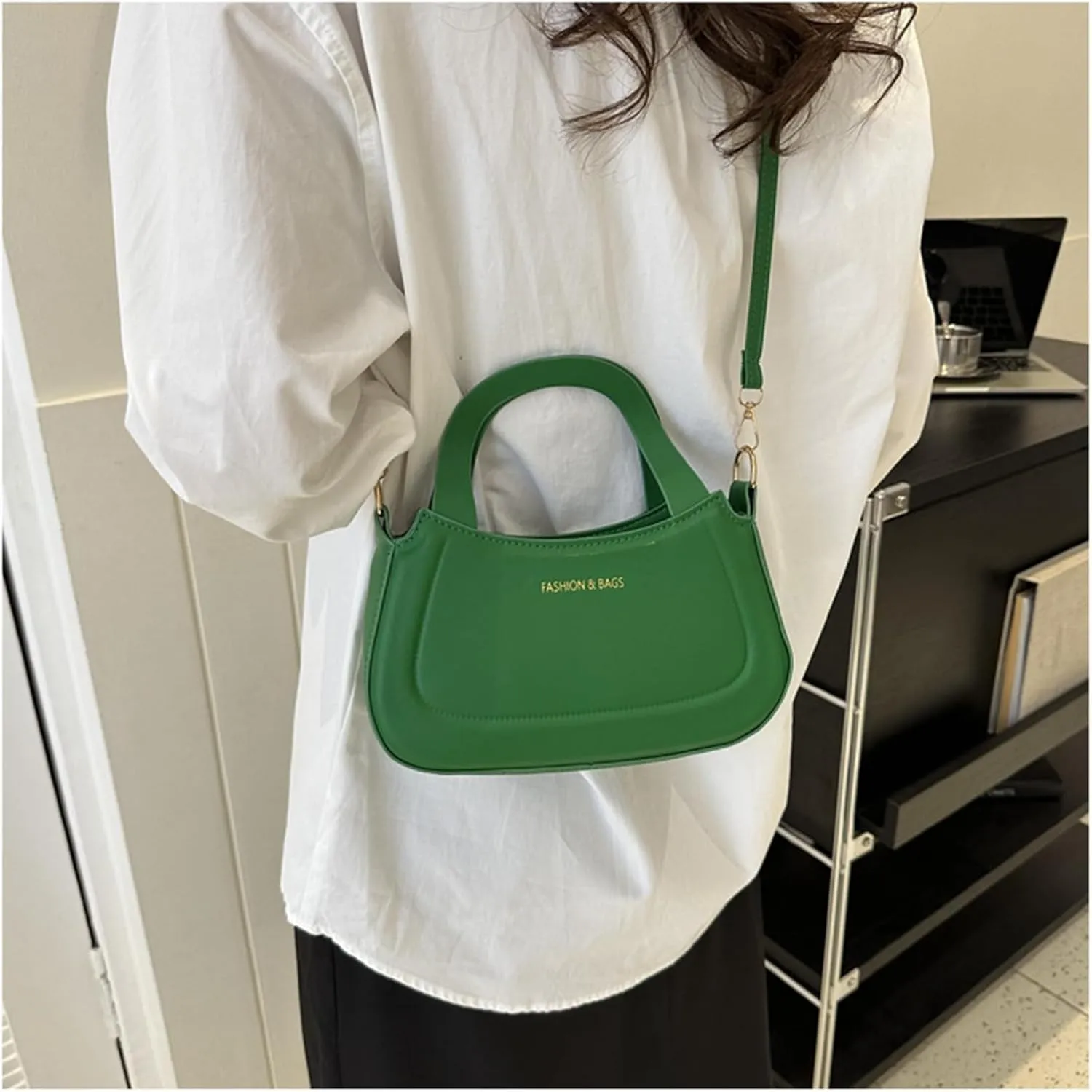 PU Leather Ladies Satchel Tote Bag Shoulder Bags Handbags for Women Evening Bag for Work Travel (Black)