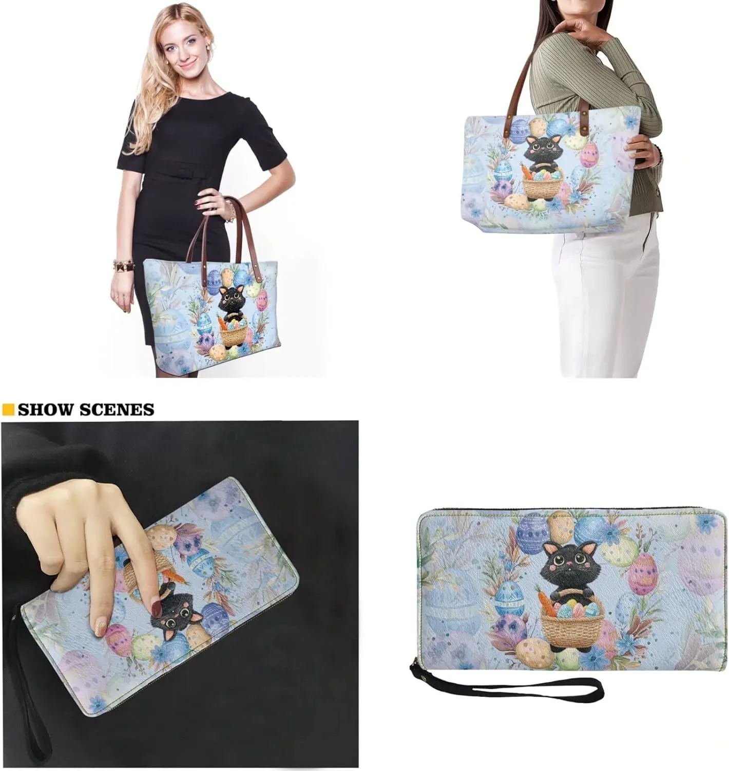 Purse and Wallet Set for Women Lady, Large Top Handle Purse Tote Bag Satchel Purse Shoulder Bag with Leather Wallet